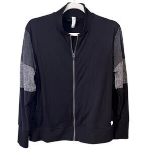 Vuori Halo Black Grey Colorblock Zippered Jacket Size Small